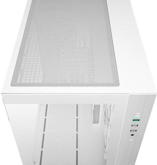 Deepcool CG330 3F Gaming Мини Кула Кутия За Компютър Със Страничен Прозорец И ARGB Осветление Бяла