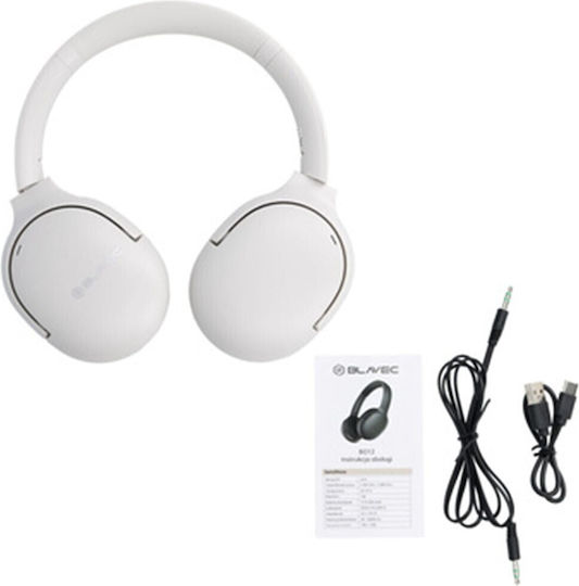 Blavec BO-12 Wireless / Wired Over Ear Headphones with 120 hours of Operation White