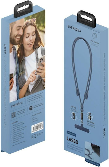 Energea Плетен USB 2.0 Кабел USB-C Мъжки - USB-C 240W Захранване (PD) Син 1.5м
