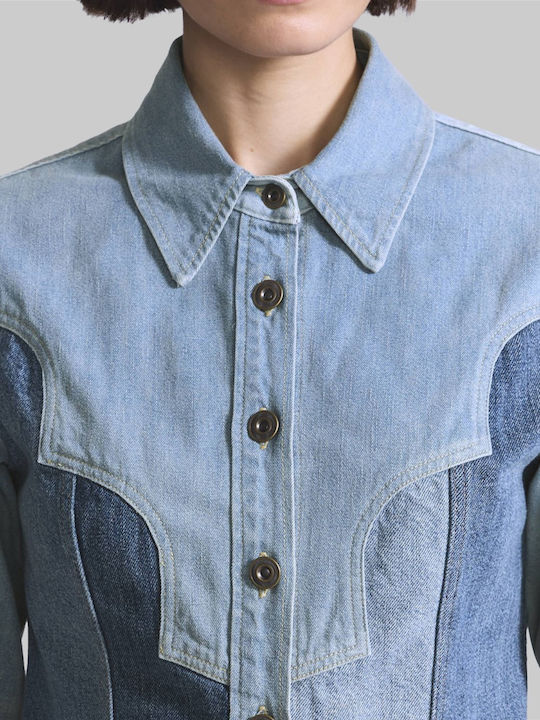 Damen Jean Jacke Blau