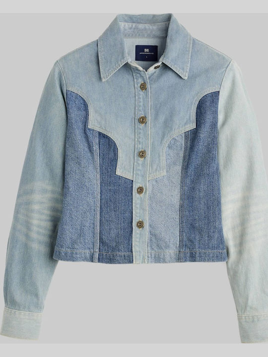Damen Jean Jacke Blau