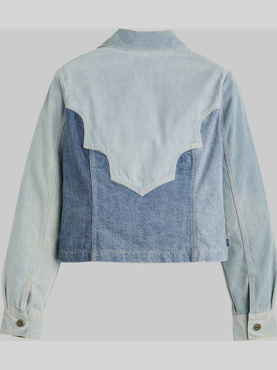 Damen Jean Jacke Blau