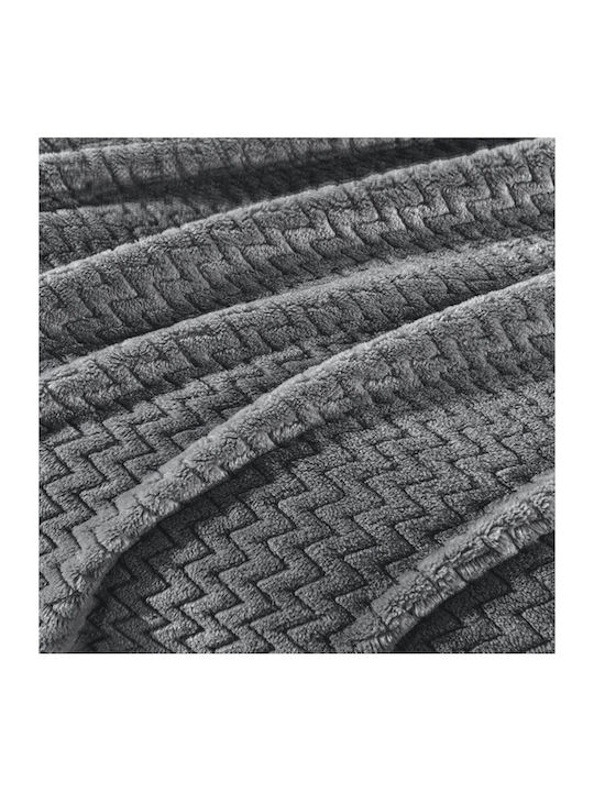 Guy Laroche Rombus Κουβέρτα Fleece Υπέρδιπλη 220x240εκ. Carbon