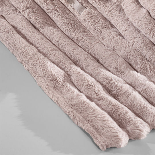 Guy Laroche St.moritz Κουβέρτα Γούνινη King Size 260x240εκ. Old Pink