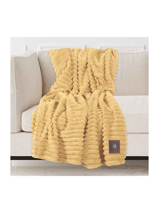 Greenwich Polo Club 3488 Decke Fleece Couch 130x170cm Ochre