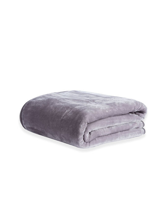 Nef-Nef Homeware Loft Velvet Blanket Super Double 220x240cm Light Gray