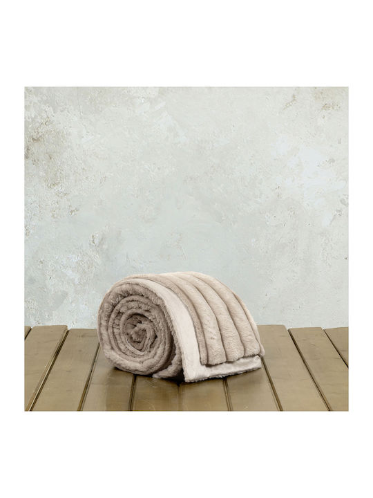 Nima Carezza Κουβέρτα Γούνινη Υπέρδιπλη 220x240εκ. Ivory Εκρού