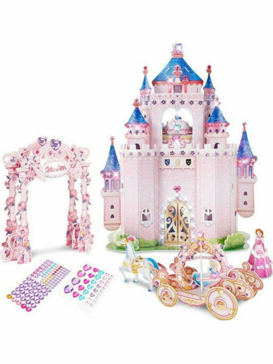 Easter Candle Puzzle Princess Secret Garden 3D 92 Pieces Super Pink Castle Princesses Secret Garden Cubic Fun