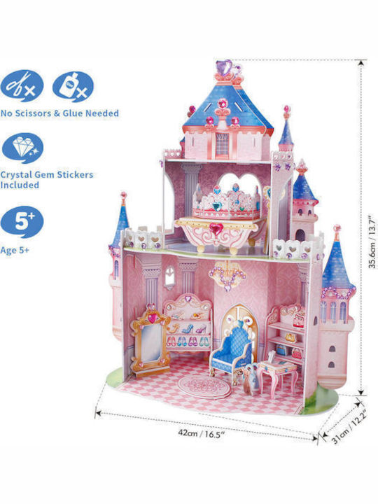 Easter Candle Puzzle Princess Secret Garden 3D 92 Pieces Super Pink Castle Princesses Secret Garden Cubic Fun