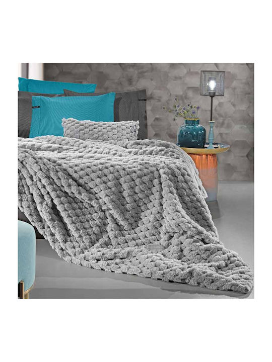 Guy Laroche Elixir Furry Blanket King Size 260x240cm Silver