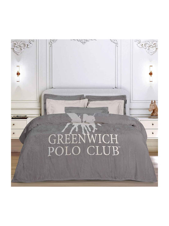 Greenwich Polo Club 3489 Fleece Decke Einzeln 160x220cm Grau