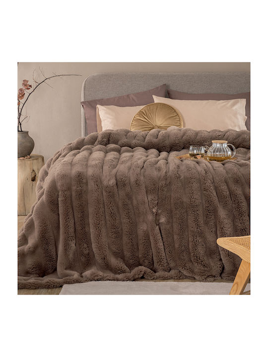 Palamaiki Heather Κουβέρτα Γούνινη Μονή 160x220εκ. Brown