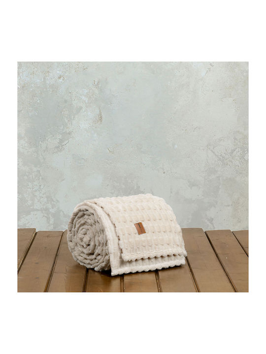 Nima Savara Κουβέρτα Fleece Καναπέ 130x170εκ. Light Beige