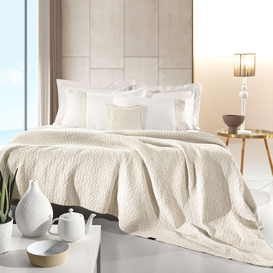 Guy Laroche Nikki Κουβέρτα Πικέ Υπέρδιπλη 240x260εκ. Cream