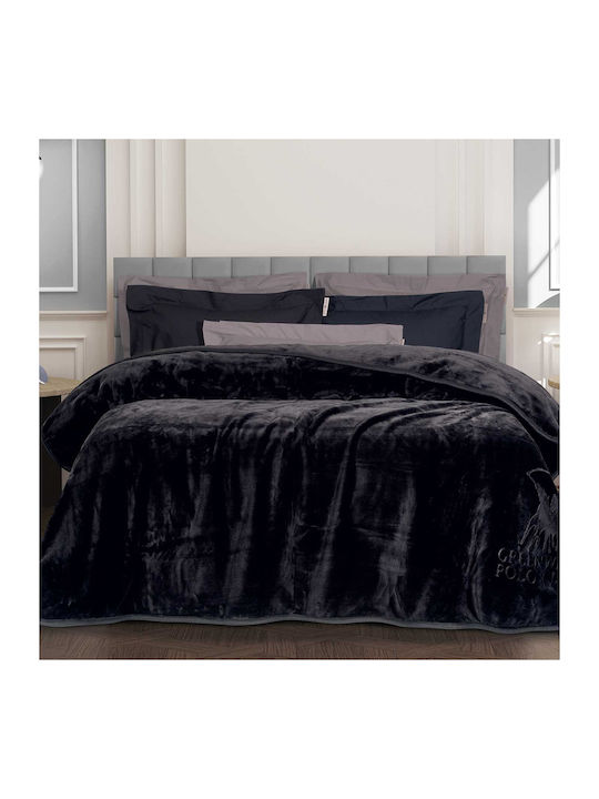 Greenwich Polo Club 3440 Velvet Single Blanket 160x240cm Black