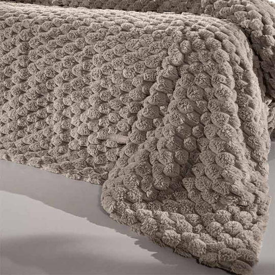 Guy Laroche Elixir Furry Blanket King Size 260x240cm Taupe