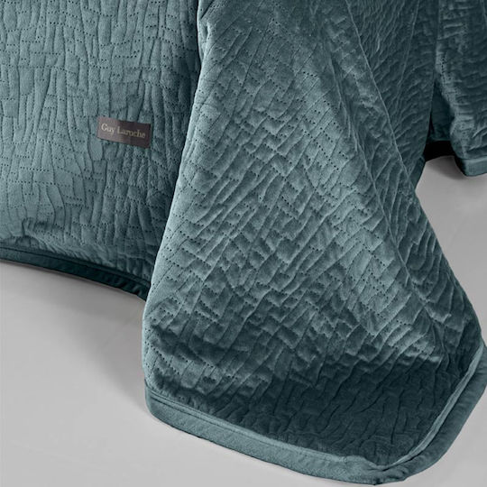 Guy Laroche Bolzano Set Blanket Sherpa Single 160x220cm Emerald Velvet
