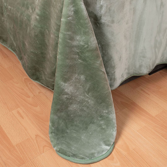 Silk Fashion Samtig Decke Übergröße 220x240cm Grün