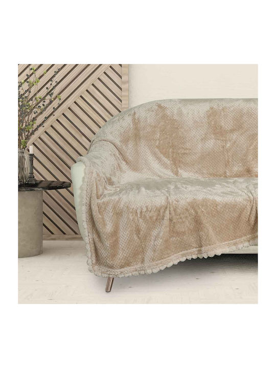 Das Home Pătură Fleece Canapea 130x170 cm Bej Winter 1187