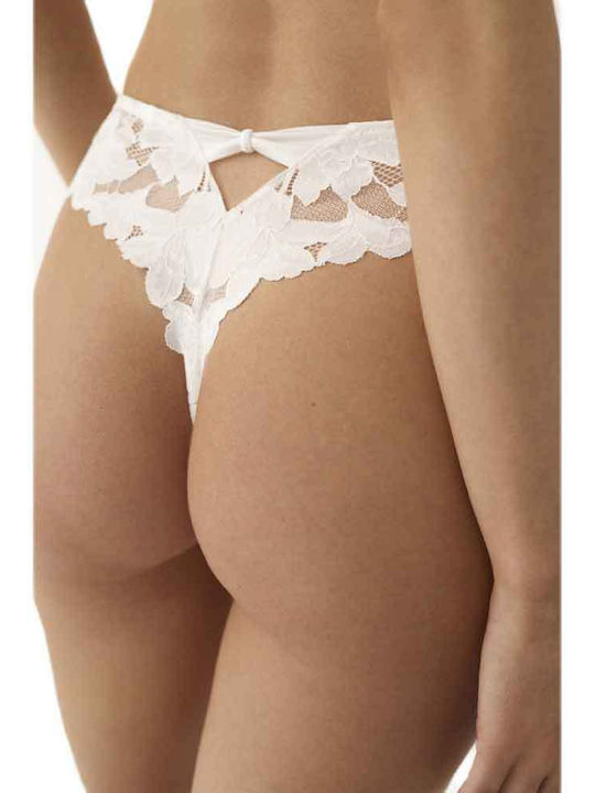 Γυναικείο String με Δαντέλα Λευκό