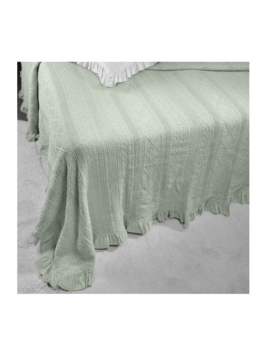 Down Town Home 454 Pique Blanket Single 170x240cm Aqua Border