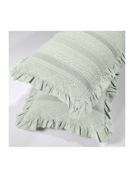 Down Town Home 454 Pique Blanket Single 170x240cm Aqua Border