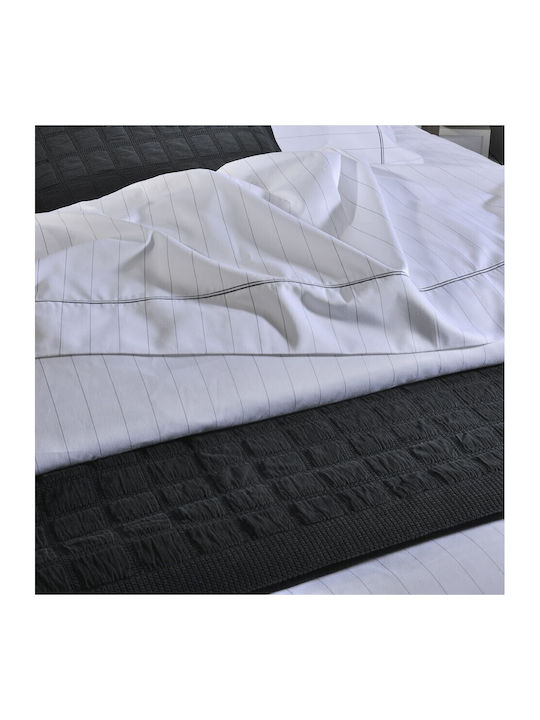 Down Town Home Κουβέρτα Πικέ Υπέρδιπλη 230x260εκ. Black