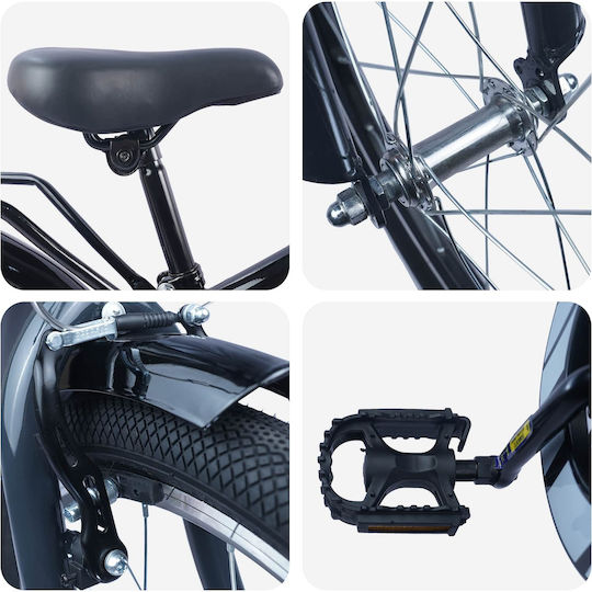 vidaXL 18" Kinderfahrrad Mountainbike Schwarz