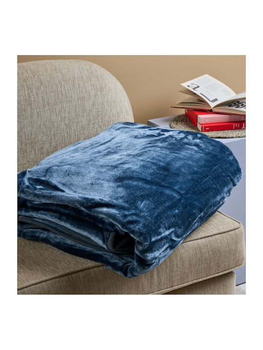 Cokitex Silk Touch Samtige Decke Übergröße 220x240cm Blau