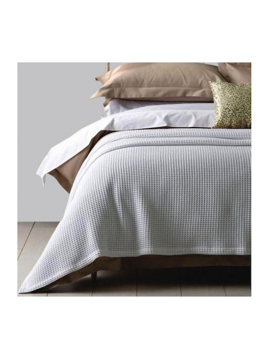Charalambidis Textiles Κουβέρτα Πικέ Μονή 175x265εκ. Λευκή