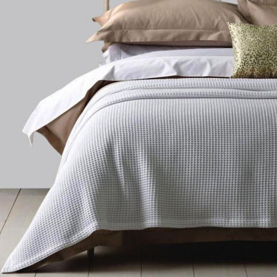 Charalambidis Textiles Piqué Decke Einlagig 175x265 cm Weiß