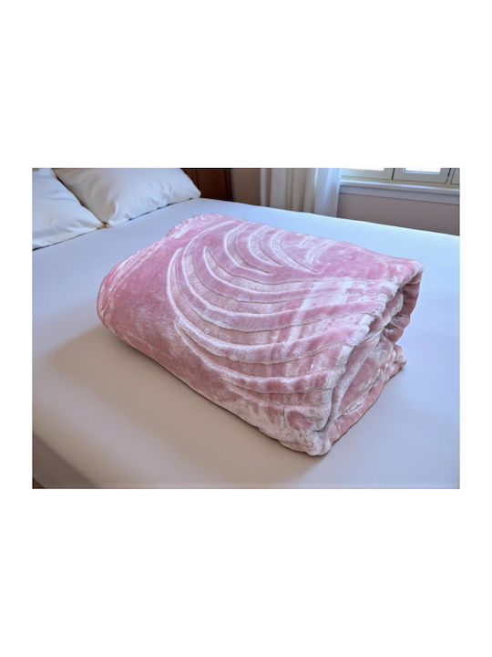 Linea Home Pătură Catifea Simplă 160x220cm Roz