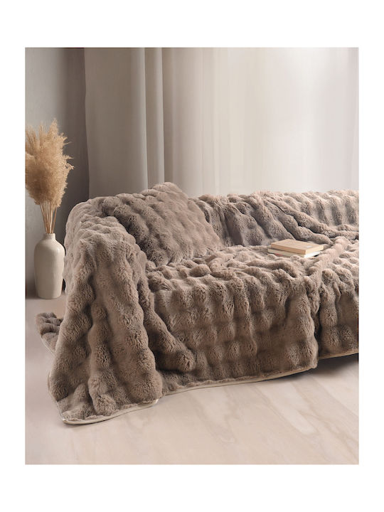Rythmos Pătură Blănoasă Pentru Canapea 130x180cm Bej