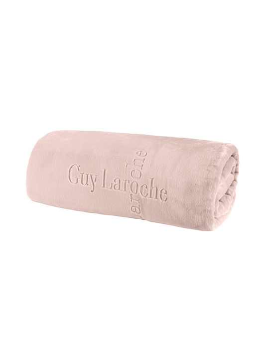 Guy Laroche Velvet Blanket Single 160x220cm Pink