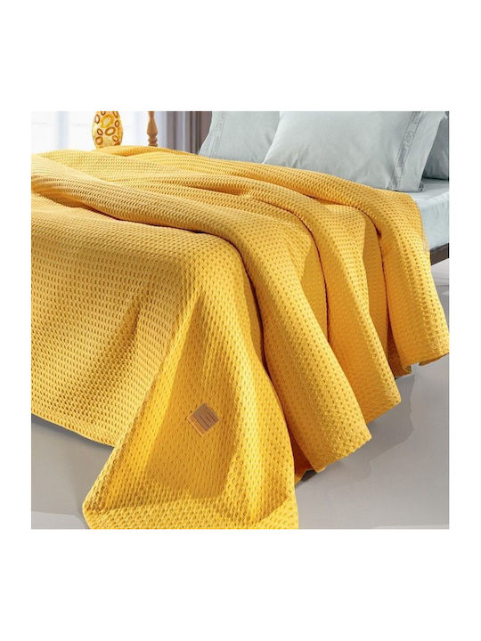 Guy Laroche Vivid Pique Double Blanket 230x260cm Yellow