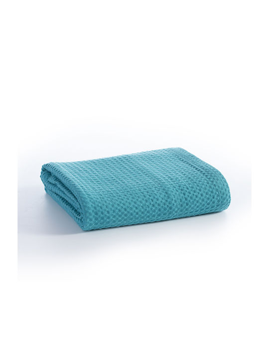 Nef-Nef Homeware New Golf Pique Blanket Double 220x240cm Dusty Aqua