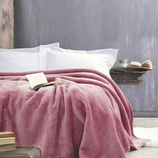 Flamingo Weiche Samtige Decke Einzeln 160x220cm Dusty Pink
