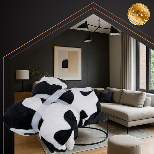 Ruhhy Furry Blanket with Sleeves 115x80cm Black and White 18567-0
