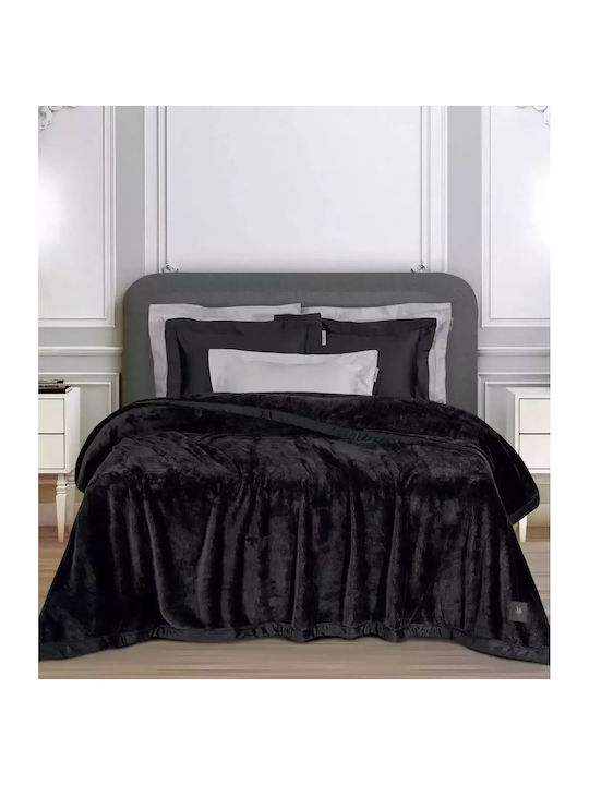 Greenwich Polo Club 3975 Κουβέρτα Βελουτέ Υπέρδιπλη 240x250εκ. Black