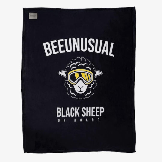 Bee. Unusual. Black Sheep Decke Fleece Couch 127x152cm Black