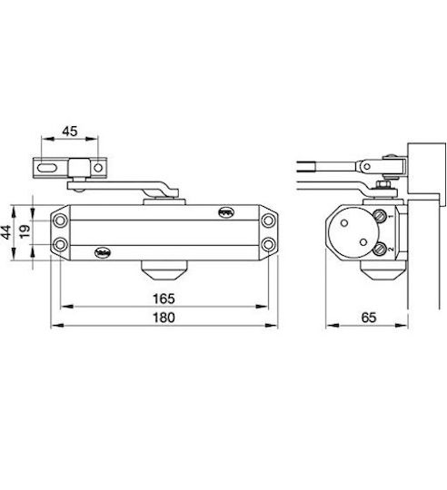 Yale Door Closer for Doors up to 85cm and 60kg Silver