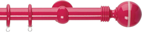 Zogometal Μεταλλικό Κουρτινόξυλο Color Pop Super Gloss Διπλό με Σιδηρόδρομο Φ25mm 300εκ. Φούξια