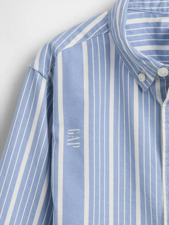 Παιδικό Ριγέ Πουκάμισο Μακρυμάνικο Shirting Blue Oxford