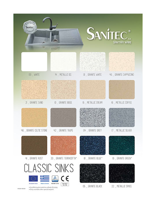 Sanitec Classic Drop-In Kitchen Sink Inox M81xW50cm Granite Taupe