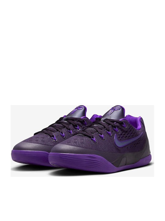 Kobe 9 Em Kids Sports Basketball Shoes with Laces Purple