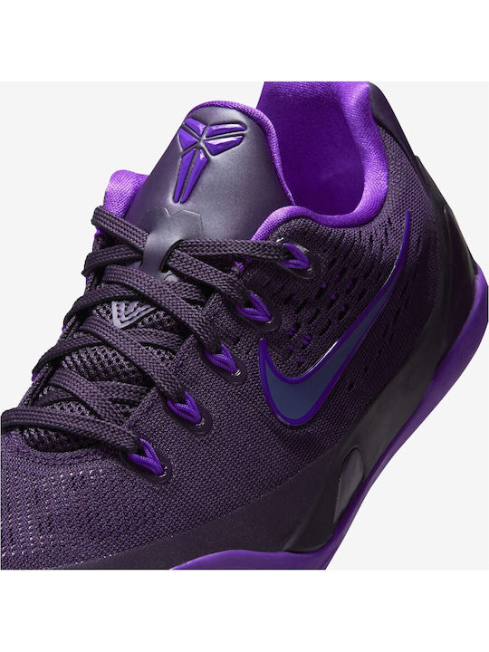 Kobe 9 Em Kids Sports Basketball Shoes with Laces Purple