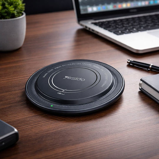 Yesido Wireless Charging Ds39 Type-c Led Indicator 15w Black