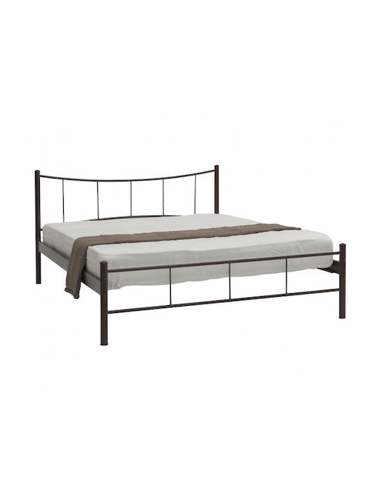 Pat Single Metal Negru pentru Saltea 90x190cm