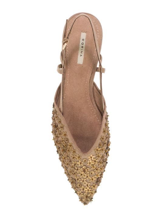 Γυναικείες Μπαλαρίνες Slingback σε Καφέ Χρώμα