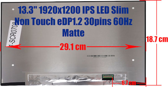 Laptop Screen 13.3" IPS LED Slim Touch 60Hz 1920x1200 Matte for Inspiron 13 5310 1-SCR0708